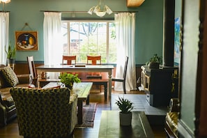 Main room seating and dining area. 