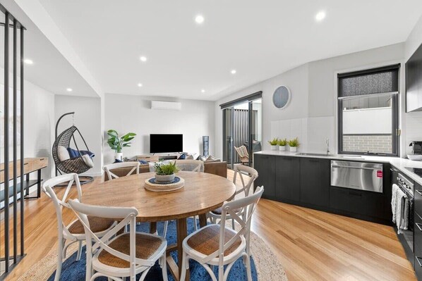 Open plan kitchen, dining and living area  