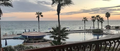 Balcony view of the pool and Sea of Cortez