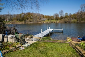 You can jump off the dock or just walk right into the lake!