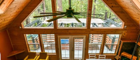 View of the great room from the loft