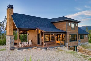 Exterior view of the property and covered patio