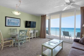 Living room and dining area