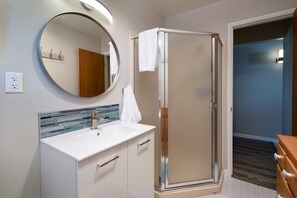 Recent remodel of the 3/4th bathroom with step-in shower