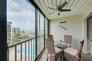 Dining Table | Juliet-Style Balcony | Pool Views