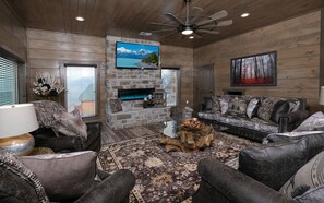Cozy Living Room with Electric Fireplace
