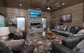 Cozy Living Room with Electric Fireplace