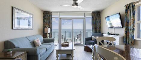 Living room with an ocean view