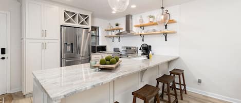 Kitchen with bar seating