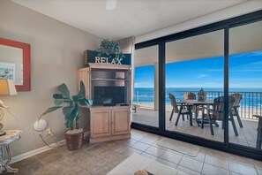 Breathtaking panoramic ocean views create an unforgettable backdrop for your stay.  Perfect for dining, relaxing, and soaking in the coastal atmosphere.