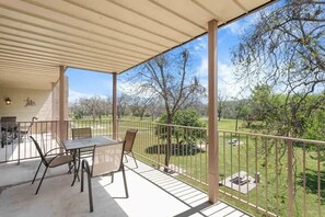 Shaded patio with lovely view 