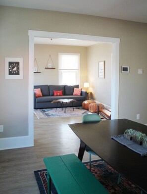 View of the living room from the dining room