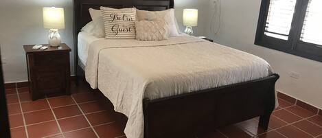 Master room with queen memory foam bed