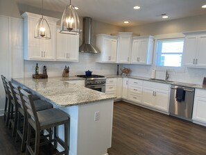 Plenty of space for food and fun.  Kitchen ready for cooking or socializing.