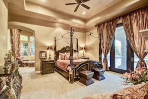 Master Bedroom - #1 - king bed, fire place, walk out to pool patio