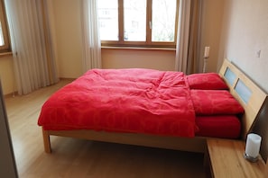 Main bedroom with handmade Swiss furniture