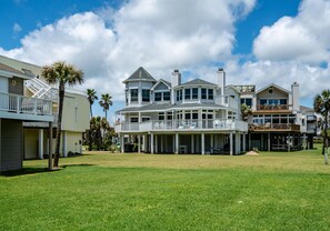 View of the large yard and open space as seen from the dunes