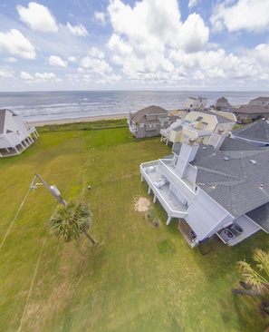 Aerial view showing the house has ocean views only about 100 yds from the gulf