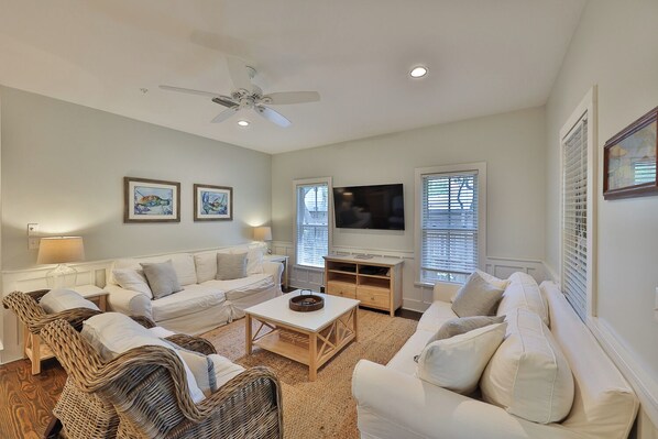 Living space with smart tv