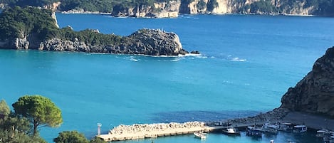 Sea and harbour views from top patio