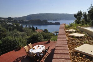 View from top patio and small patio above 