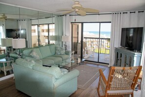 Family Room with sliding glass doors to balcony