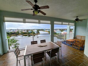 Balcony with beautiful lake views