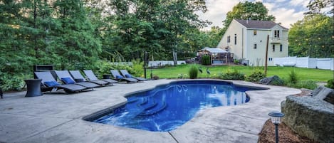 View of backyard from pool house