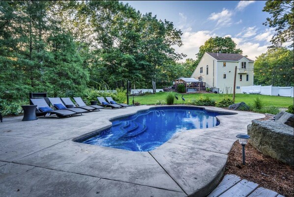 View of backyard from pool house