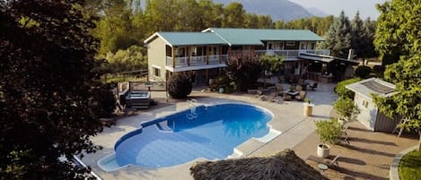 View of the Guests House and the patio