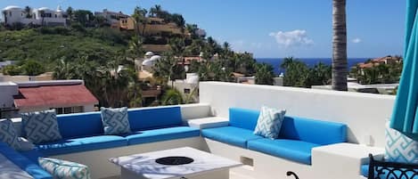 Rooftop deck with sitting area