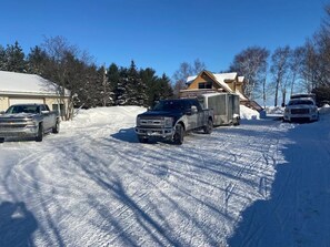 Ample plowed space for trailers, trucks, etc. Ride right from the house!

