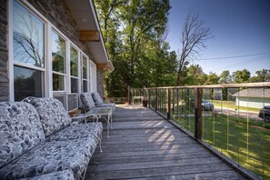Front deck with lake view