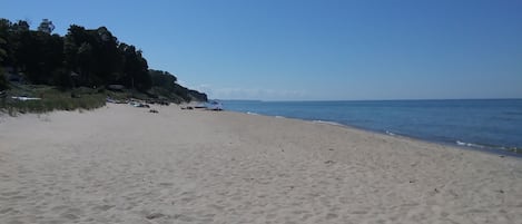 Beach in front of the cottage.