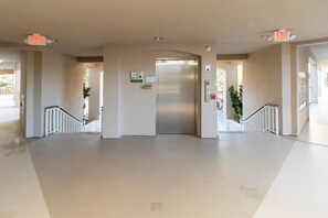 elevator is right around the corner to bring luggage up from garage 
