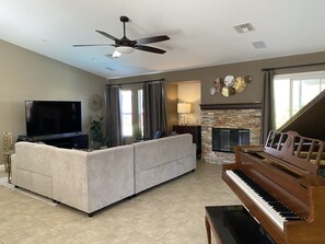Pretty living room with large tv