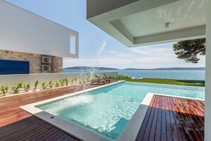 Private pool on the terrace of the Croatian luxury villa Papillon Split with private pool in Kastela