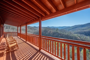 Upstairs deck with views