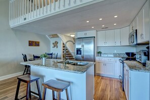 Kitchen and island