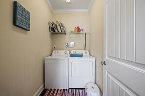 Pack light with a washer and dryer in the unit.