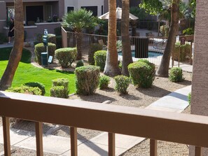 Our balcony overlooking the spa