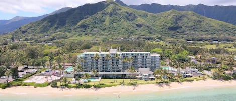 Beautiful view of the condo building and surrounding area