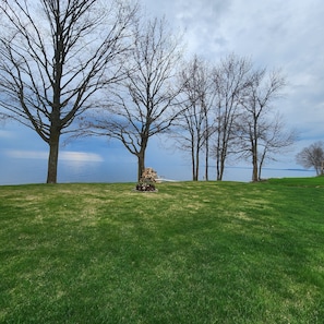 Fire ring by the lake