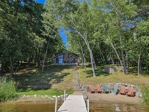 Beach and main house views from the dock.