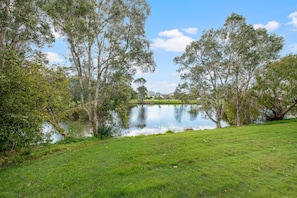 Private lake view from BBQ alfresco entertaining area