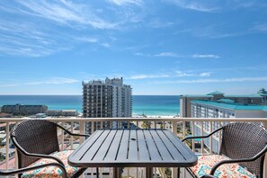 Enjoy a cup of coffee on the balcony