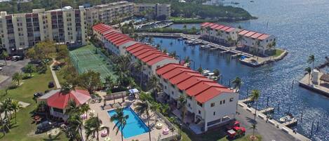 aerial view of complex.  TH 705 is directly on the Florida Bay