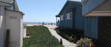 Ocean, beach and Channel Islands view and path to beach (without sand berm).