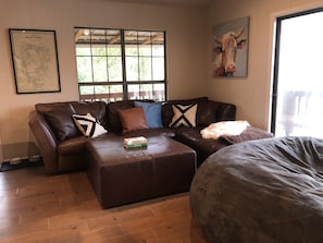 Open living room to the kitchen