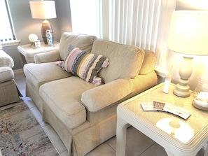 New area rugs, pillows and throws.